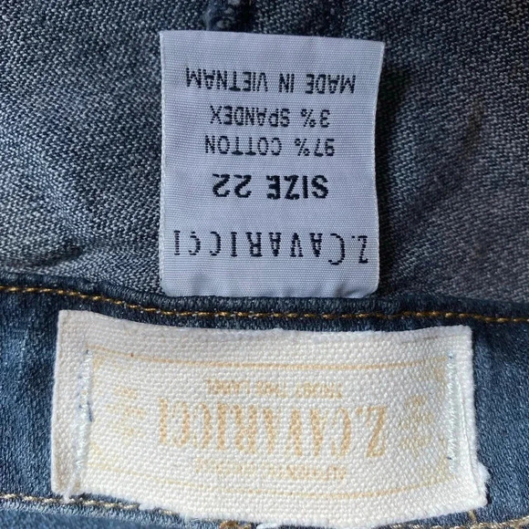 Z Cavaricci Dark Wash Straight Leg Blue Jeans Women Plus Size 22/42” Pockets - Picture 5 of 11